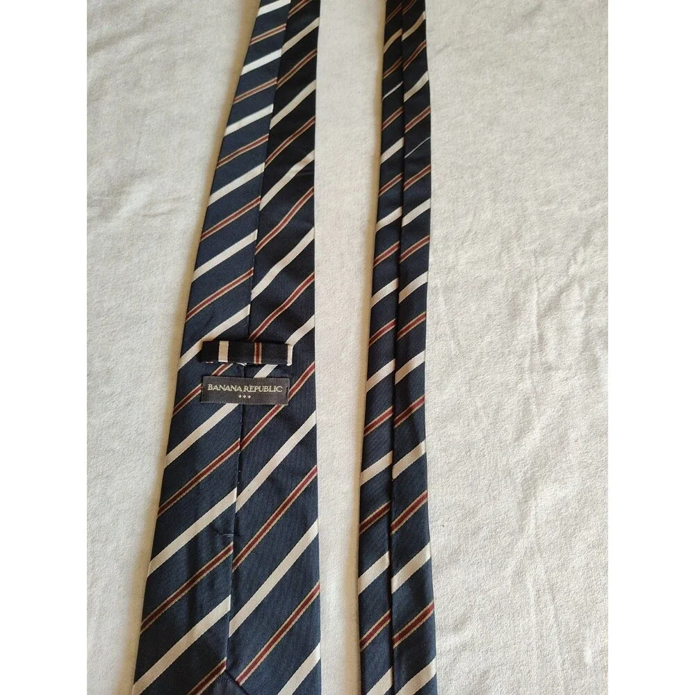 Banana Republic Tie Mens Silk Repp Tie 100% Silk Very Good Condition